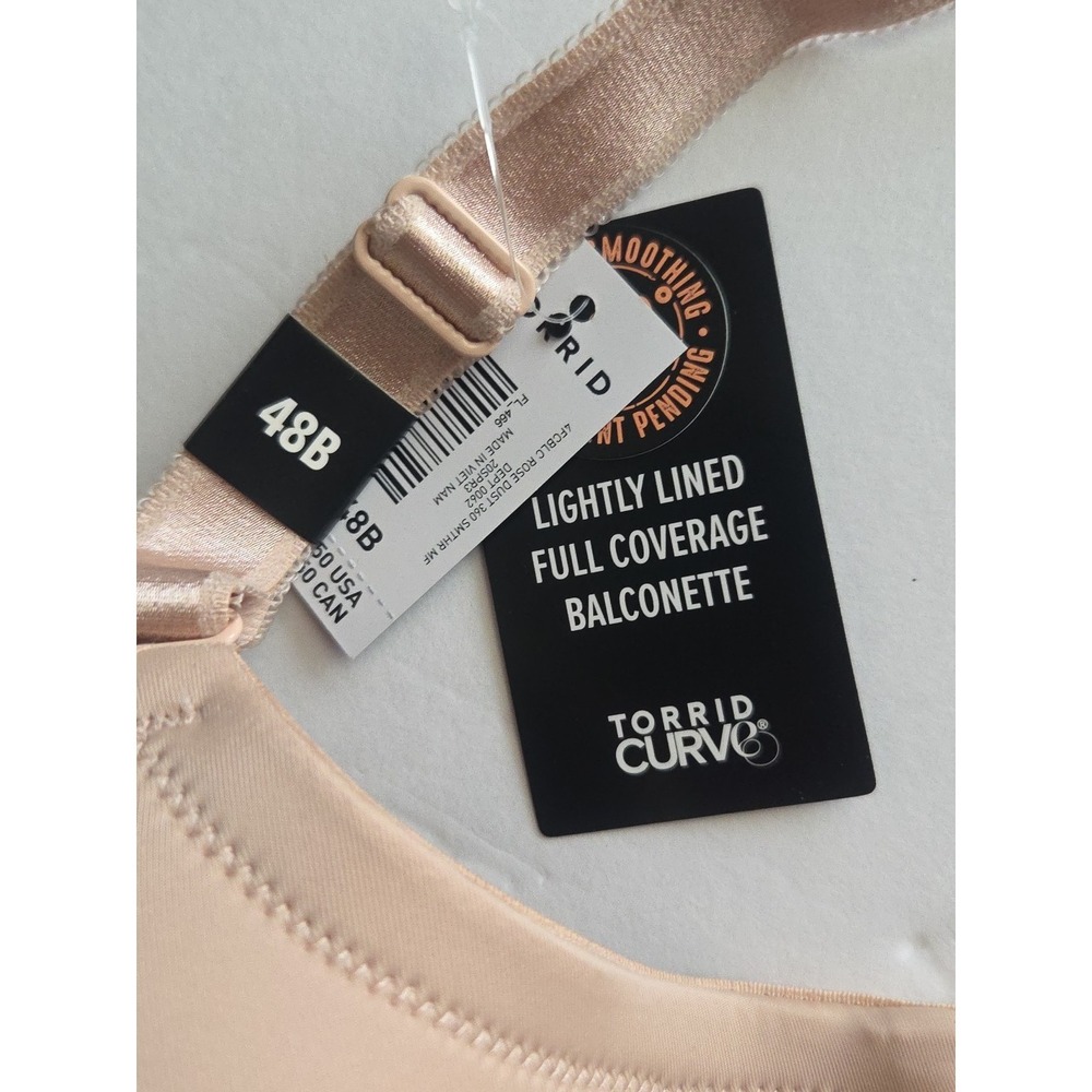 Torrid Bra Full Coverage Balconette Nude Lightly Lined 360 Back Smoothing 48B - Picture 8 of 8